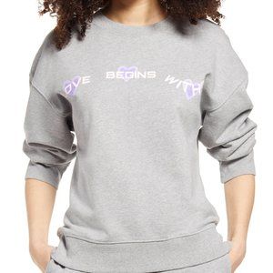 NWT NEW bp. 100% Organic Cotton "Love Begins Within" Sweatshirt Size XS 4465‎